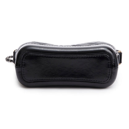 Chanel 2020 Black Patent Leather Aged Lambskin Small Gabrielle Hobo