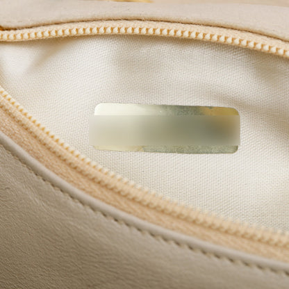 Chanel Vintage Cream Quilted Lambskin CC Matelasse Chain Shoulder Bag