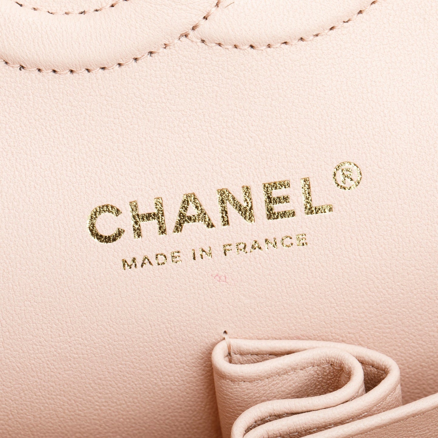 Chanel Beige Caviar Leather Classic Medium Double Flap