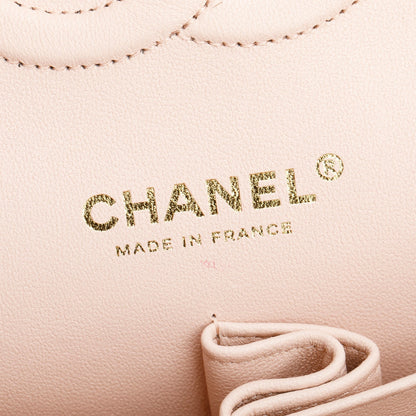 Chanel Beige Caviar Leather Classic Medium Double Flap