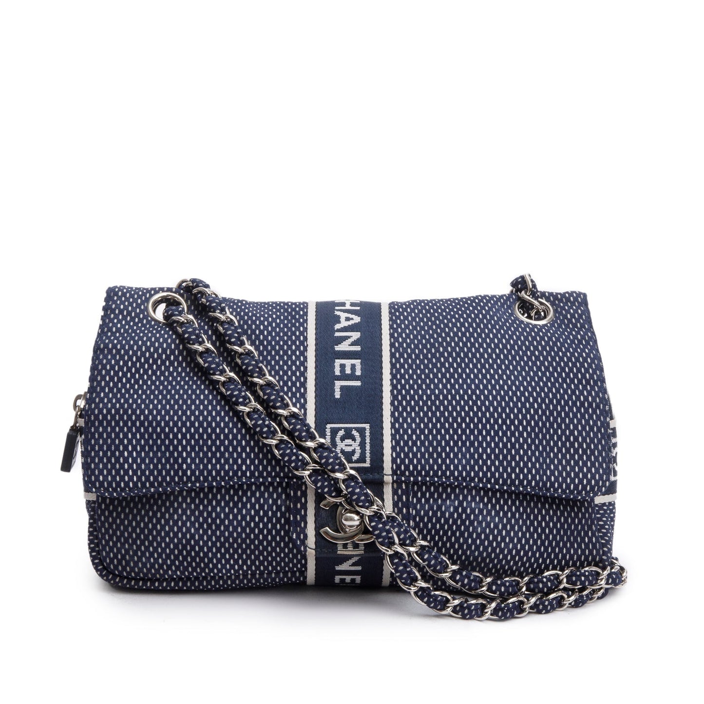 Chanel Blue Nylon Sport Ligne Flap Bag