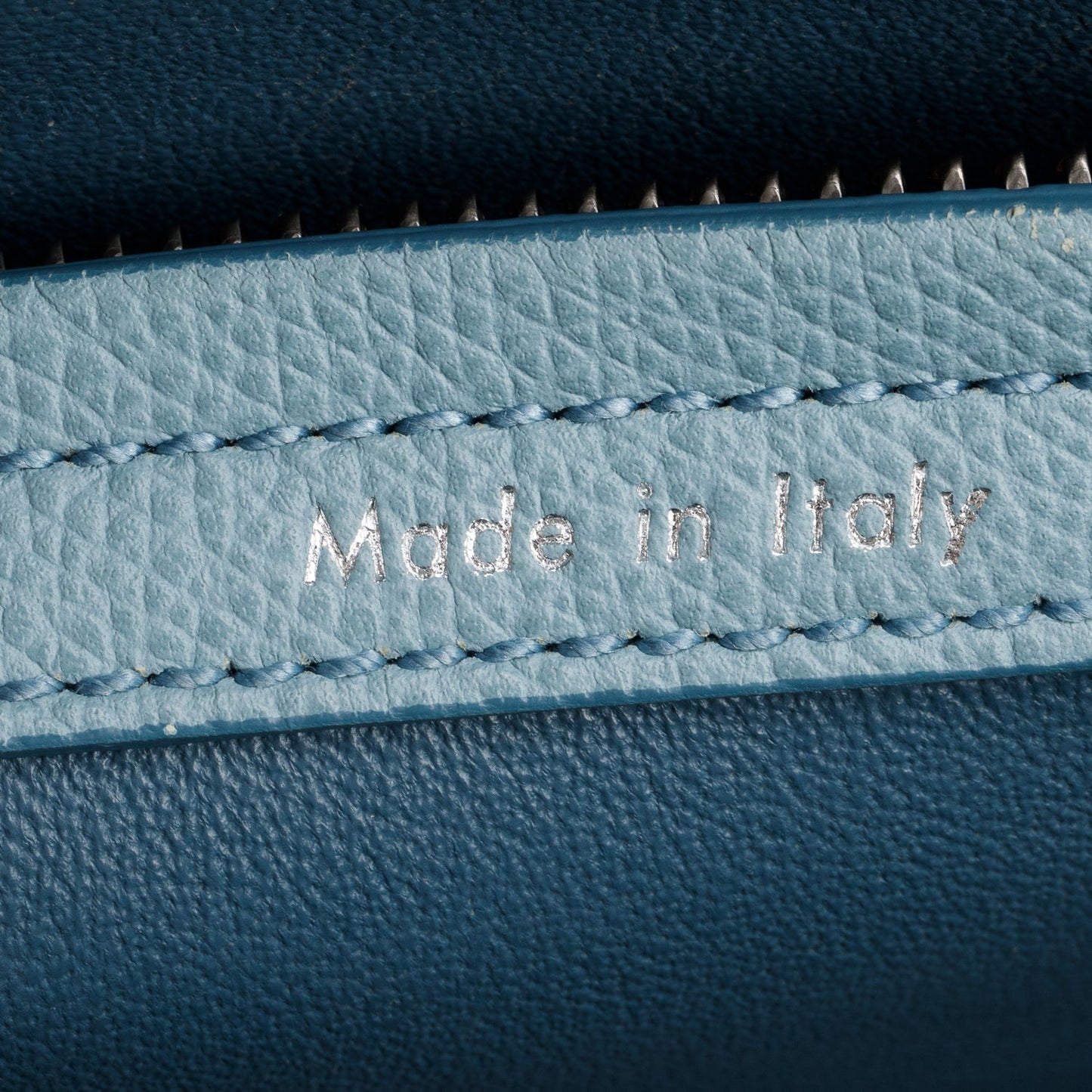 Celine Blue Grained Calfskin Medium Phantom Luggage