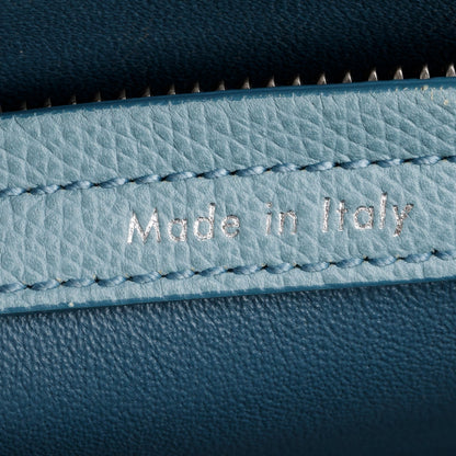 Celine Blue Grained Calfskin Medium Phantom Luggage