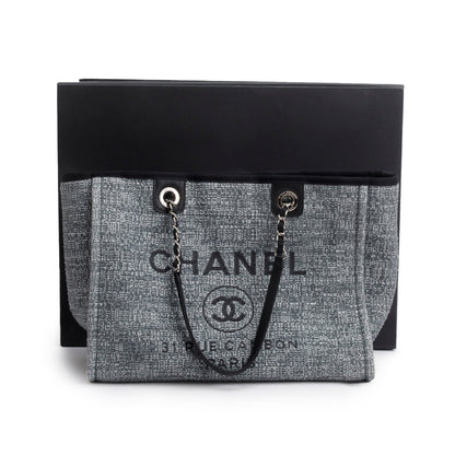 Chanel Grey Tweed Small Deauville Shopping Tote