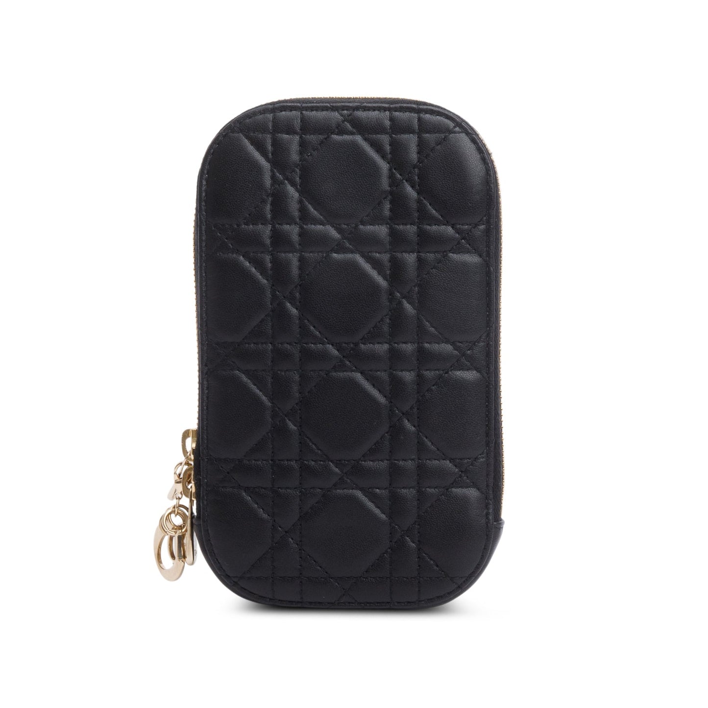 Christian Dior 2020 Black Cannage Lambskin Lady Dior Call'in Dior Phone Holder