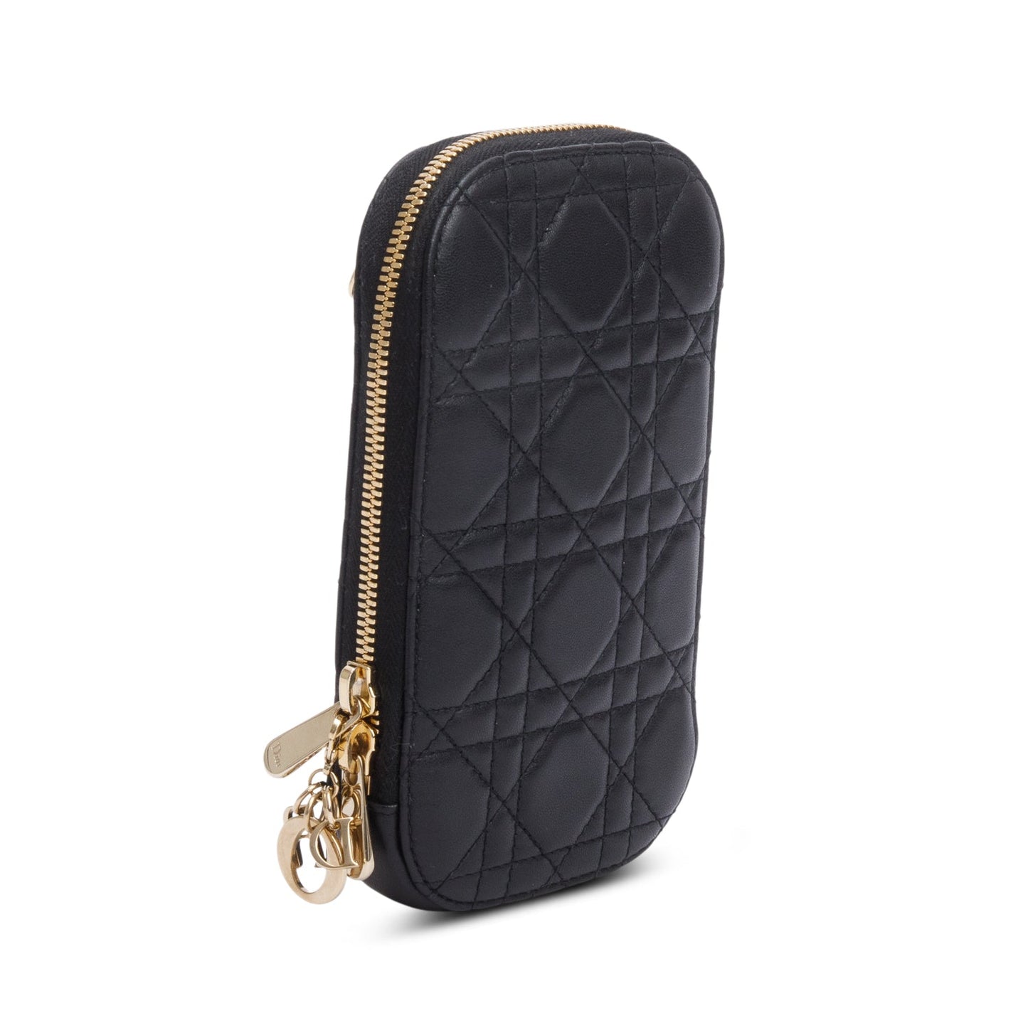 Christian Dior 2020 Black Cannage Lambskin Lady Dior Call'in Dior Phone Holder