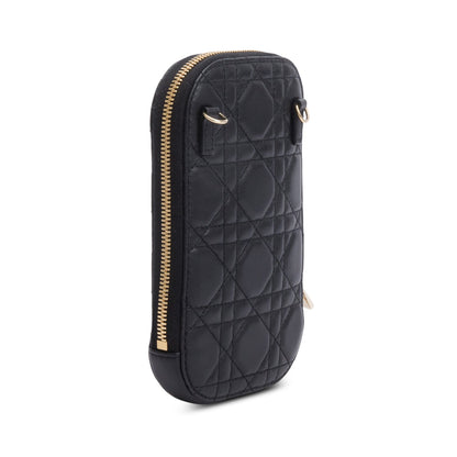 Christian Dior 2020 Black Cannage Lambskin Lady Dior Call'in Dior Phone Holder