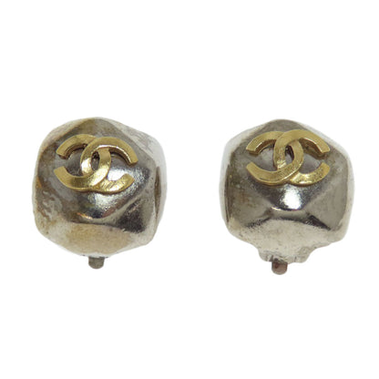 CHANEL Earring metallic Silver COCO Mark