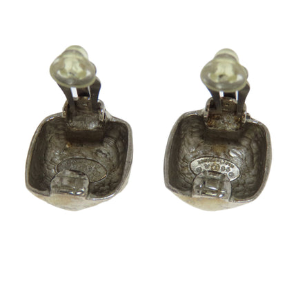 CHANEL Earring metallic Silver COCO Mark