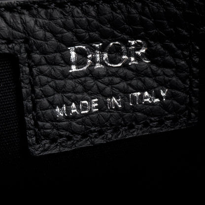 Christian Dior 2024 Black Embossed Calfskin Rider 2.0 Zipped Messenger Bag