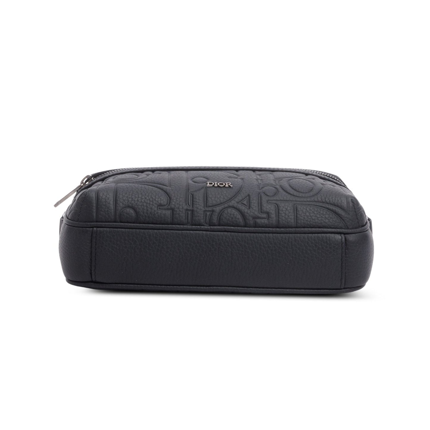 Christian Dior 2024 Black Embossed Calfskin Rider 2.0 Zipped Messenger Bag