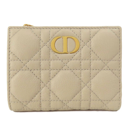 Christian Dior Bifold Wallet leather beige Dior Caro Dahlia wallet