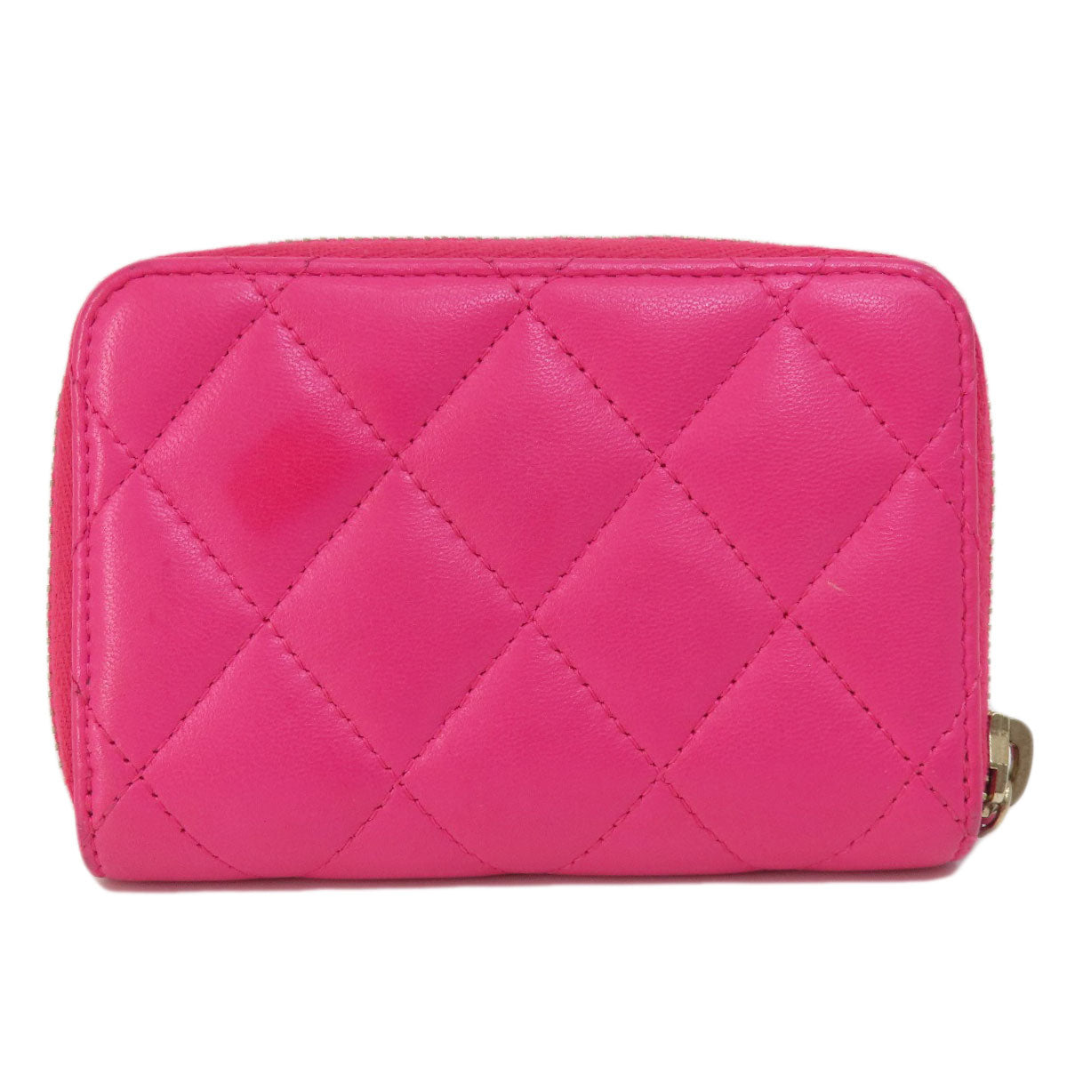 CHANEL Coin case lambskin pink Matrasse