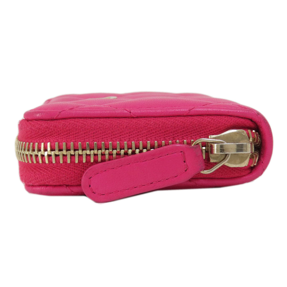CHANEL Coin case lambskin pink Matrasse