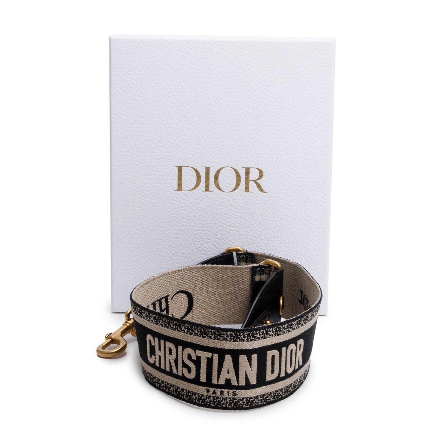 Christian Dior Navy/Beige Embroidered Woven Shoulder Strap