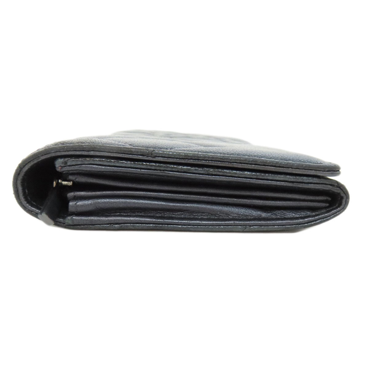 CHANEL Long Wallet Purse Soft Grained Calfskin gray COCO Mark