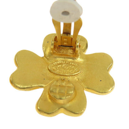 CHANEL Earring metallic gold COCO Mark Clover
