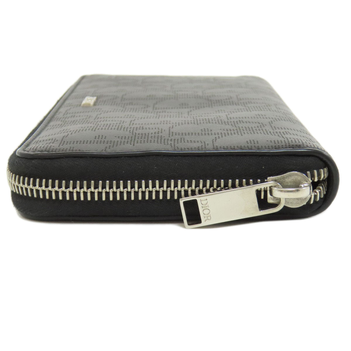 Christian Dior Long Wallet Purse Calfskin black Oblique Galaxy mens