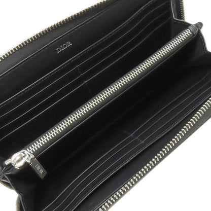 Christian Dior Long Wallet Purse Calfskin black Oblique Galaxy mens