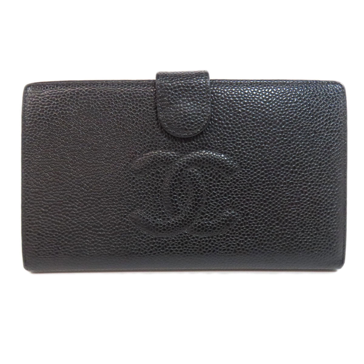CHANEL Long Wallet Purse Grained Calfskin Skin black COCO Mark Gamaguchi Wallet