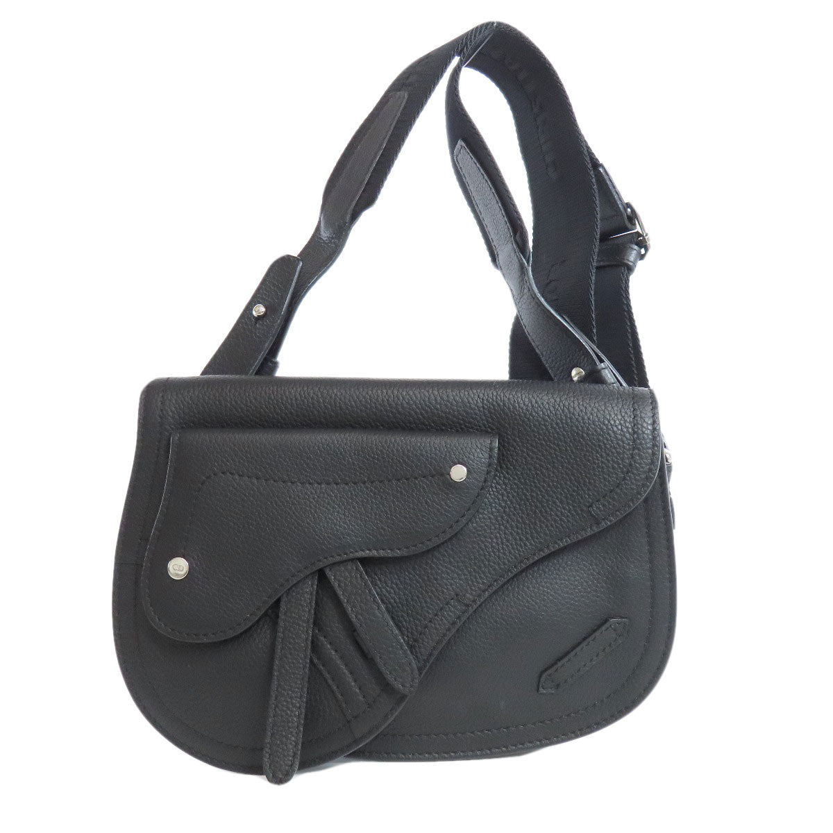 Christian Dior Shoulder Bag Calfskin black saddle Women