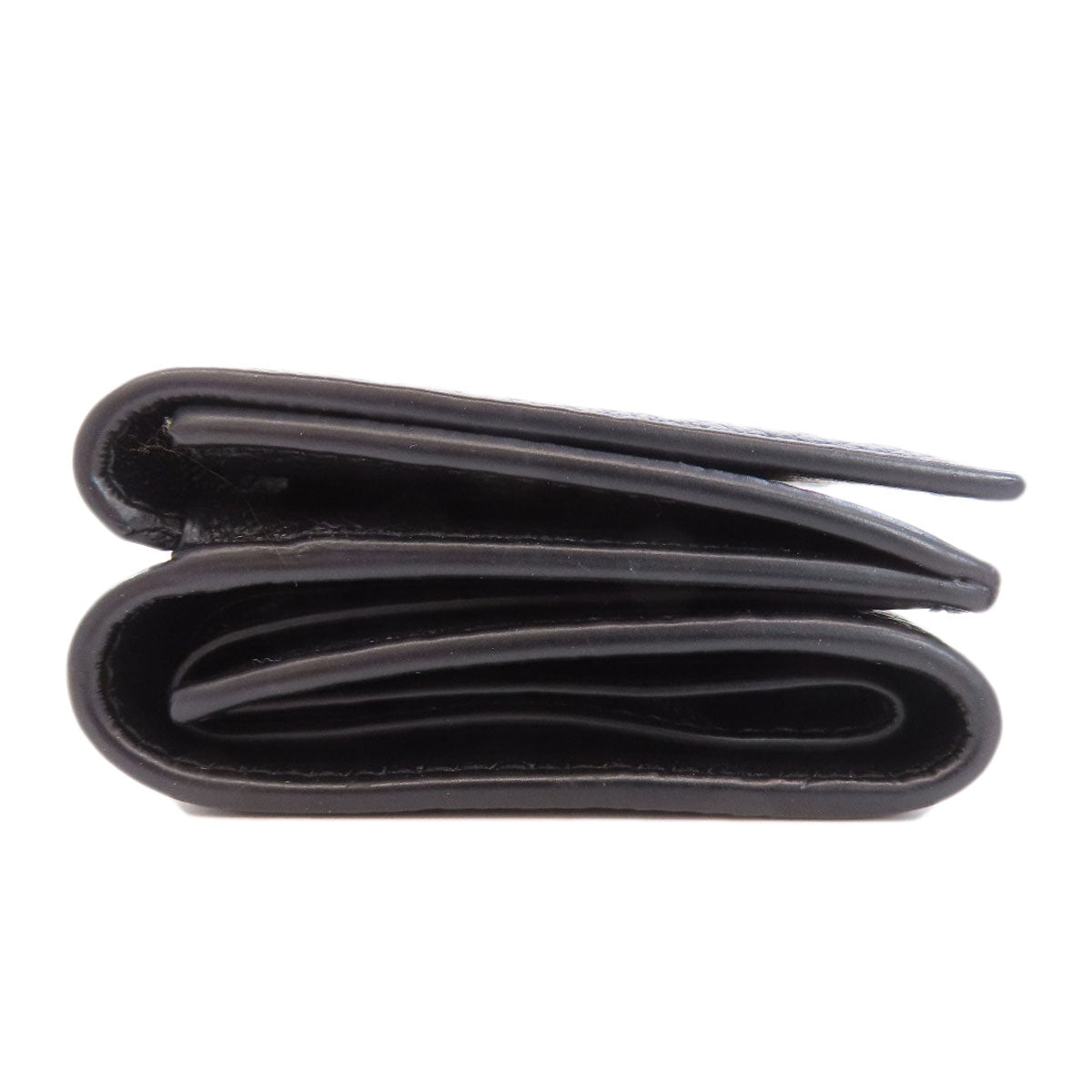 BALENCIAGA Bifold Wallet 664037 leather black Tri-fold Wallet Mini Wallet mens