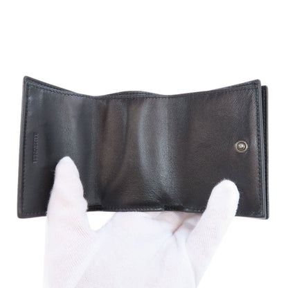 BALENCIAGA Bifold Wallet 664037 leather black Tri-fold Wallet Mini Wallet mens