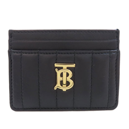 BURBERRY Card Case leather black logo Women(Unisex)