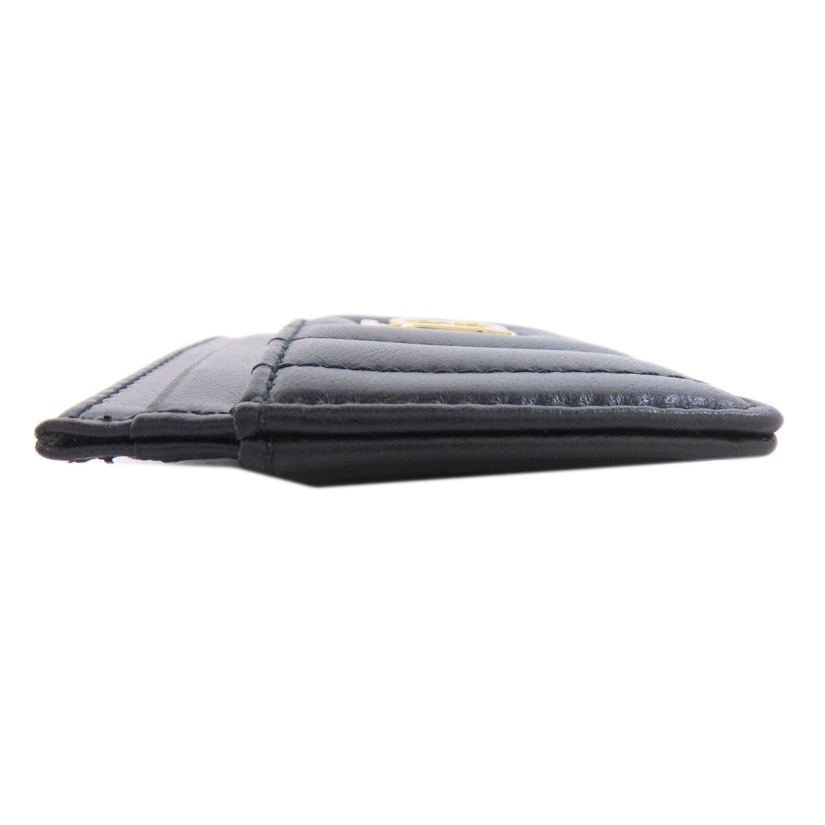 BURBERRY Card Case leather black logo Women(Unisex)