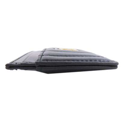 BURBERRY Card Case leather black logo Women(Unisex)