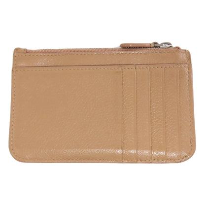BALENCIAGA Coin case 637130 leather beige logo Women