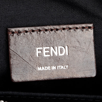Fendi Brown Leather FF Zucca Canvas Camera Case Bag