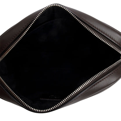 Fendi Brown Leather FF Zucca Canvas Camera Case Bag
