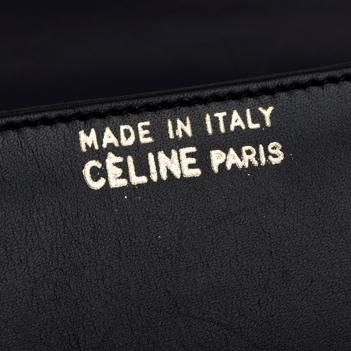 Celine Vintage Black Leather Horse Carriage Shoulder Bag