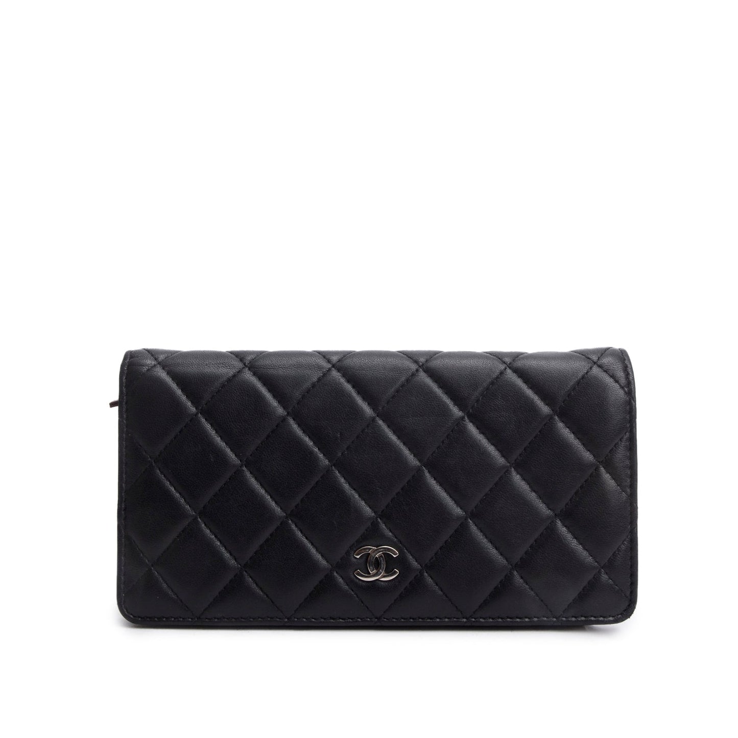Chanel Lambskin Black Quilted Yen Wallet