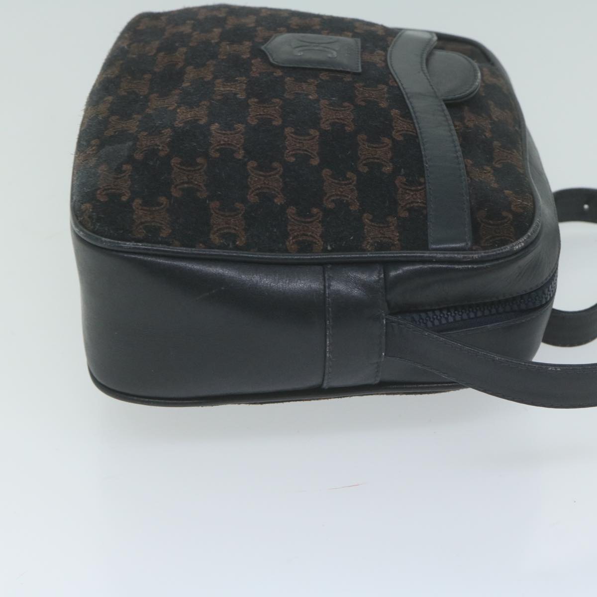 Luxury CELINE Macadam Canvas Shoulder Bag Navy  65782