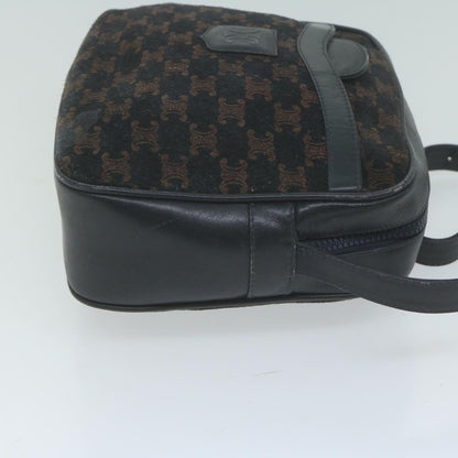 Luxury CELINE Macadam Canvas Shoulder Bag Navy  65782