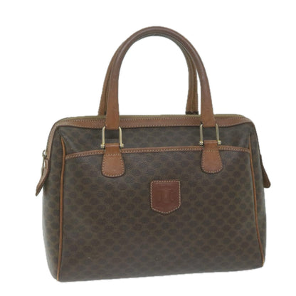 Luxury CELINE Macadam Canvas Boston Bag PVC Brown  65783