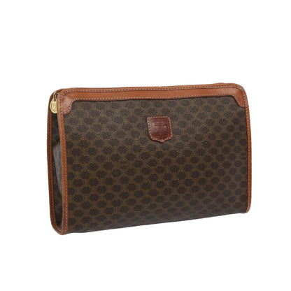 Luxury CELINE Macadam Canvas Clutch Bag PVC Brown  65785