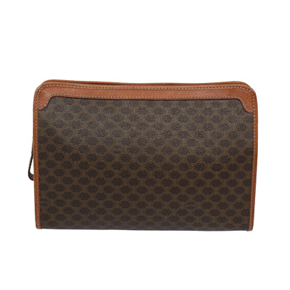 Luxury CELINE Macadam Canvas Clutch Bag PVC Brown  65785