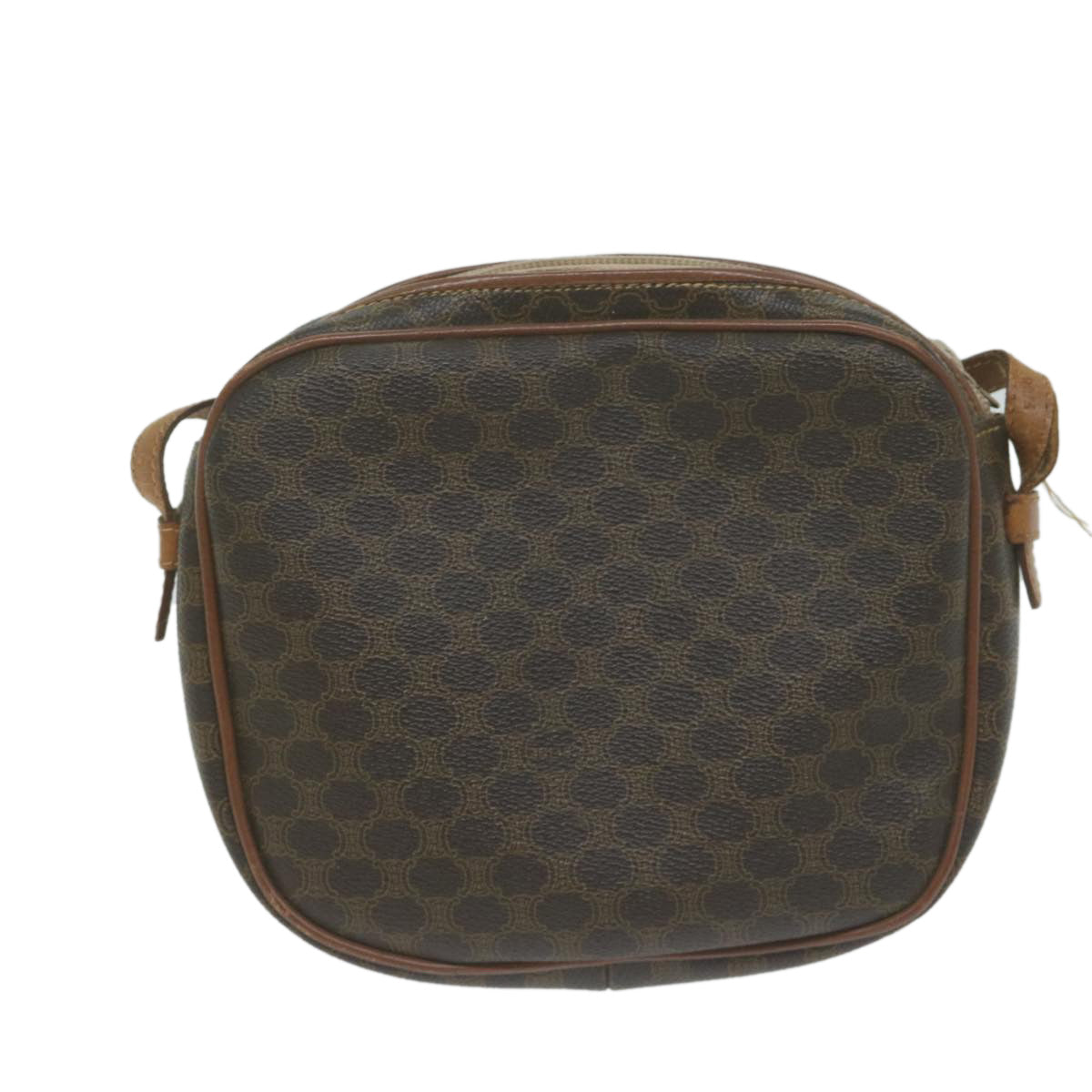 Luxury CELINE Macadam Canvas Shoulder Bag PVC Leather Brown  65786