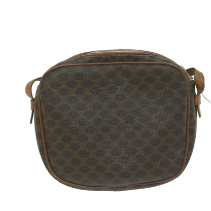 Luxury CELINE Macadam Canvas Shoulder Bag PVC Leather Brown  65786