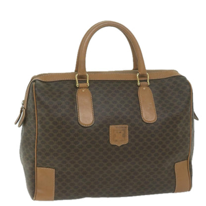 Luxury CELINE Macadam Canvas Boston Bag PVC Brown  65800
