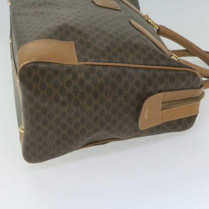 Luxury CELINE Macadam Canvas Boston Bag PVC Brown  65800