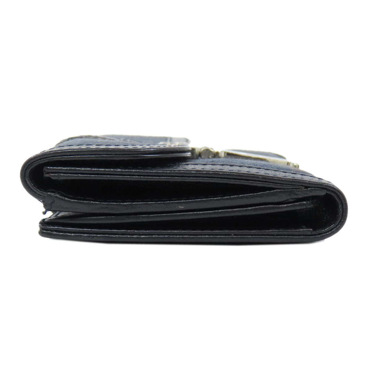 Christian Dior Long Wallet Purse denim Navy Trotter Pattern Women
