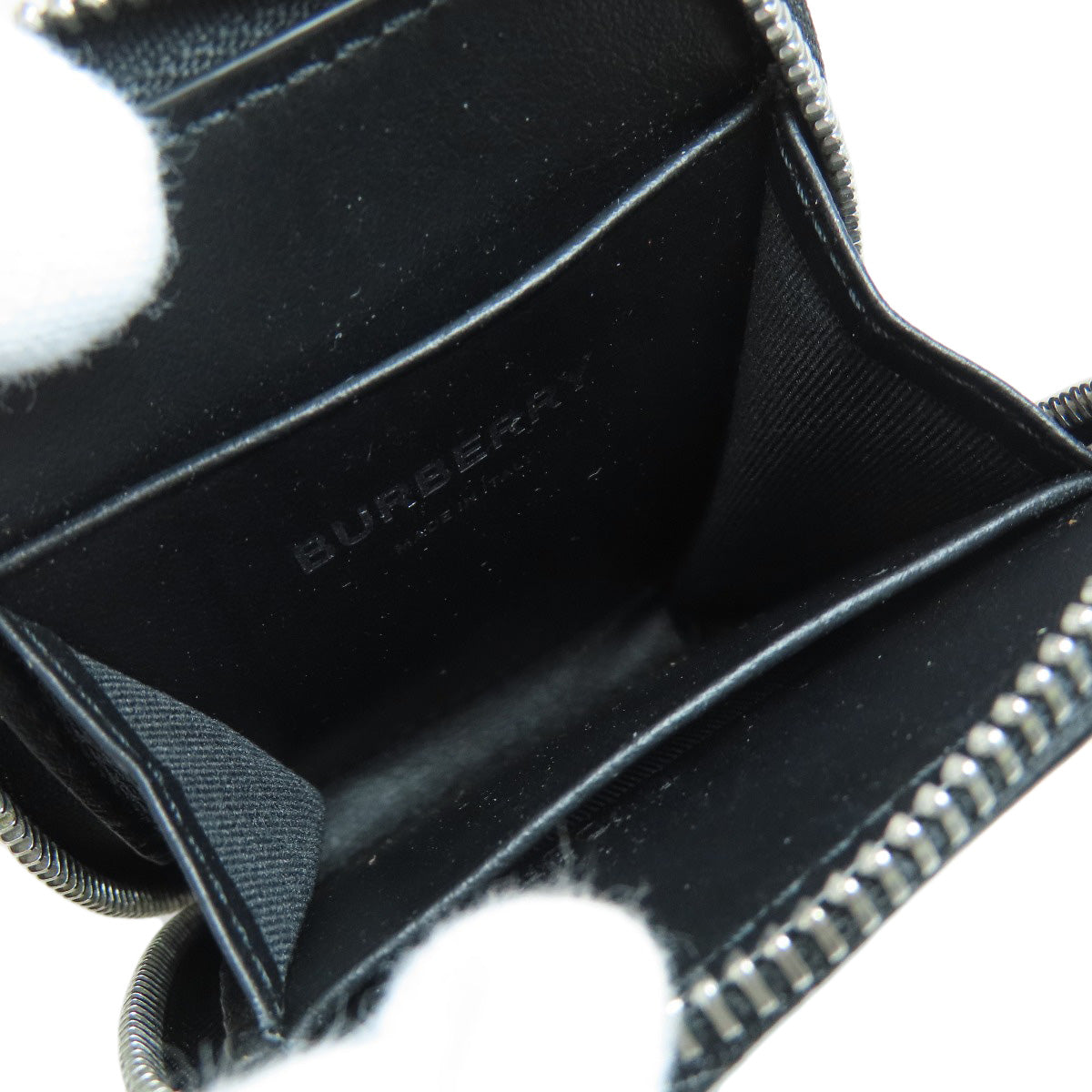 BURBERRY Coin case leather black logo Women