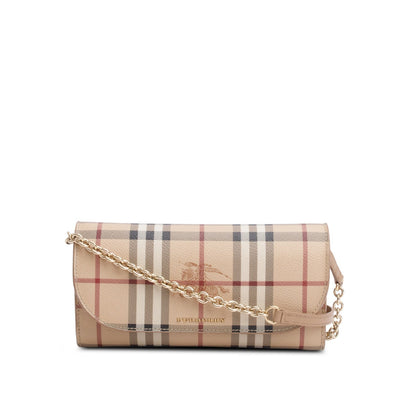 Burberry Haymarket Check Henley Wallet on Chain