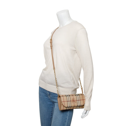Burberry Haymarket Check Henley Wallet on Chain