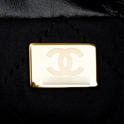 Chanel Black Shiny Calfskin Quilted Mini Chanel 22