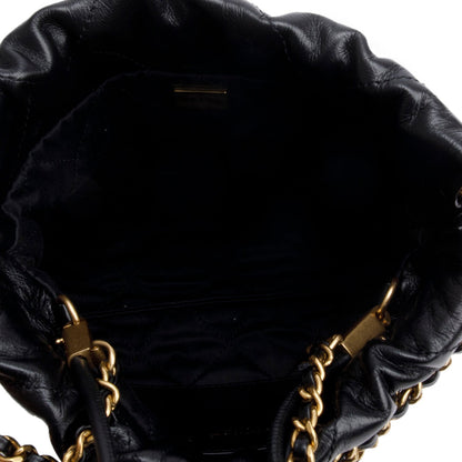 Chanel Black Shiny Calfskin Quilted Mini Chanel 22